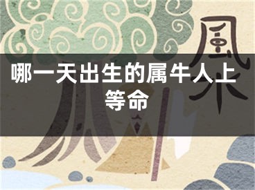哪一天出生的属牛人上等命