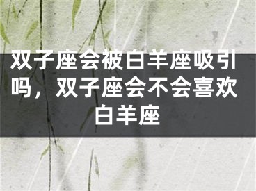 双子座会被白羊座吸引吗，双子座会不会喜欢白羊座