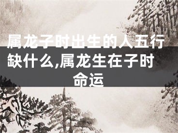 属龙子时出生的人五行缺什么,属龙生在子时命运