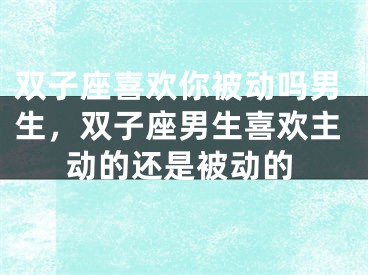双子座喜欢你被动吗男生，双子座男生喜欢主动的还是被动的