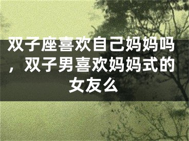 双子座喜欢自己妈妈吗，双子男喜欢妈妈式的女友么