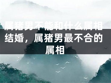 属猪男不能和什么属相结婚，属猪男最不合的属相