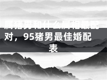 属猪男和什么属相最配对，95猪男最佳婚配表
