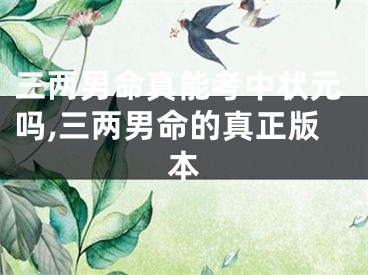 三两男命真能考中状元吗,三两男命的真正版本