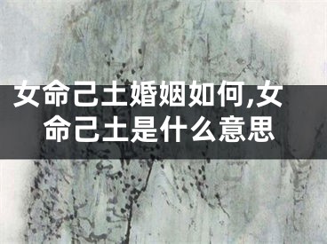 女命己土婚姻如何,女命己土是什么意思