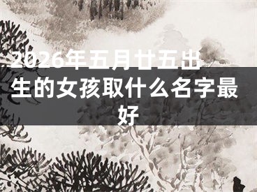 2026年五月廿五出生的女孩取什么名字最好