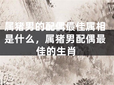属猪男的配偶最佳属相是什么，属猪男配偶最佳的生肖