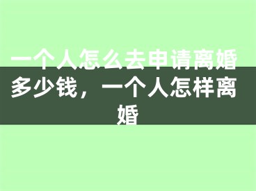 一个人怎么去申请离婚多少钱，一个人怎样离婚