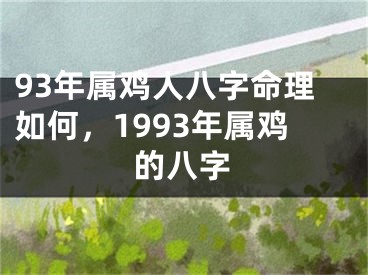 93年属鸡人八字命理如何,1993年属鸡的八字