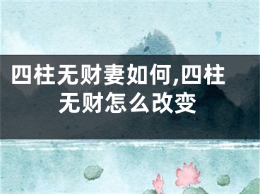 四柱无财妻如何,四柱无财怎么改变