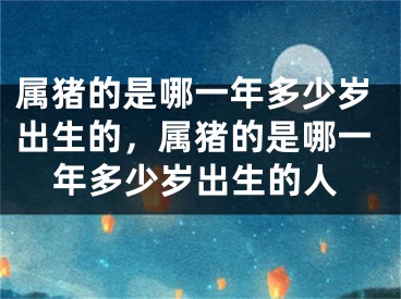 属猪的是哪一年多少岁出生的，属猪的是哪一年多少岁出生的人