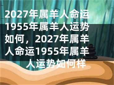 2027年属羊人命运1955年属羊人运势如何，2027年属羊人命运1955年属羊人运势如何样