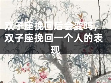 双子座挽回后会变吗，双子座挽回一个人的表现