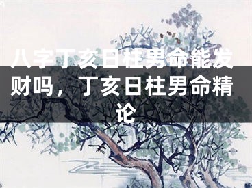 八字丁亥日柱男命能发财吗，丁亥日柱男命精论