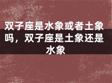 双子座是水象或者土象吗，双子座是土象还是水象