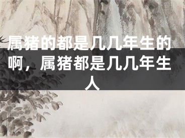 属猪的都是几几年生的啊，属猪都是几几年生人