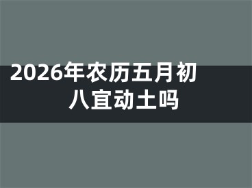 2026年农历五月初八宜动土吗