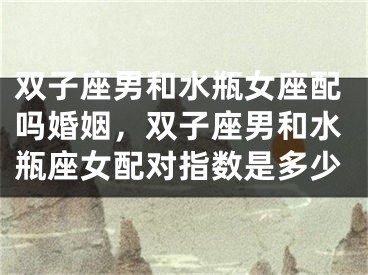 双子座男和水瓶女座配吗婚姻，双子座男和水瓶座女配对指数是多少