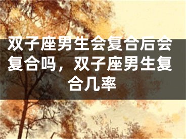 双子座男生会复合后会复合吗，双子座男生复合几率