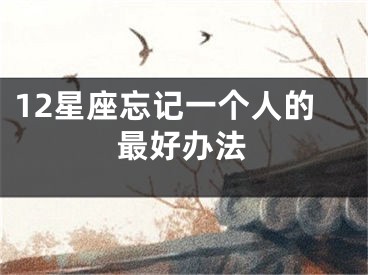 12星座忘记一个人的最好办法