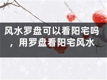 风水罗盘可以看阳宅吗，用罗盘看阳宅风水