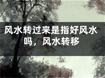风水转过来是指好风水吗，风水转移