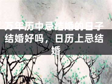 万年历中忌结婚的日子结婚好吗，日历上忌结婚