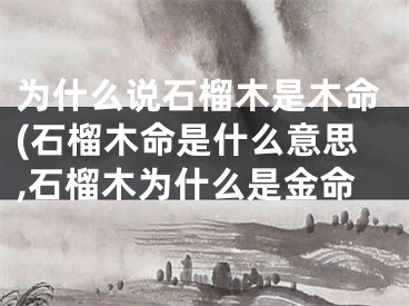 为什么说石榴木是木命(石榴木命是什么意思,石榴木为什么是金命