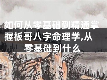 如何从零基础到精通掌握板哥八字命理学,从零基础到什么