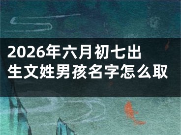 2026年六月初七出生文姓男孩名字怎么取