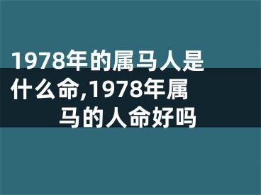 1978年的属马人是什么命,1978年属马的人命好吗