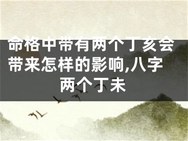 命格中带有两个丁亥会带来怎样的影响,八字两个丁未