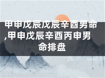 甲申戊辰戊辰辛酉男命,甲申戊辰辛酉丙申男命排盘