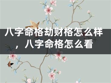 八字命格劫财格怎么样，八字命格怎么看