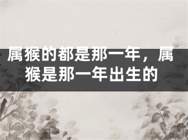 属猴的都是那一年，属猴是那一年出生的