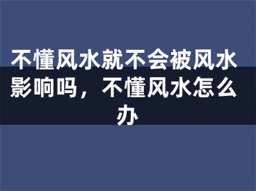 不懂风水就不会被风水影响吗，不懂风水怎么办