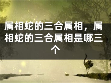 属相蛇的三合属相，属相蛇的三合属相是哪三个