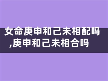 女命庚申和己未相配吗,庚申和己未相合吗