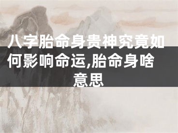 八字胎命身贵神究竟如何影响命运,胎命身啥意思