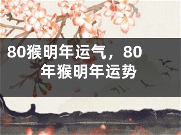 80猴明年运气，80年猴明年运势