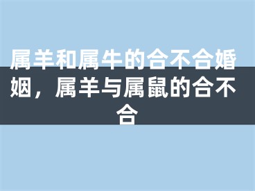 属羊和属牛的合不合婚姻，属羊与属鼠的合不合