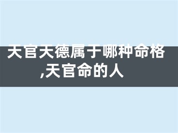 天官天德属于哪种命格,天官命的人