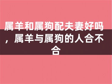 属羊和属狗配夫妻好吗，属羊与属狗的人合不合
