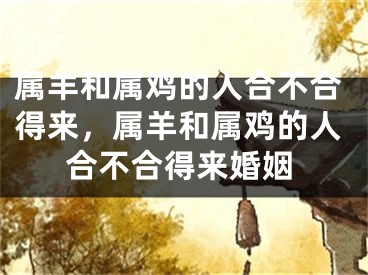 属羊和属鸡的人合不合得来，属羊和属鸡的人合不合得来婚姻