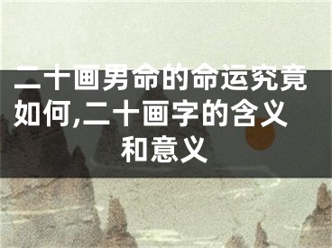 二十画男命的命运究竟如何,二十画字的含义和意义