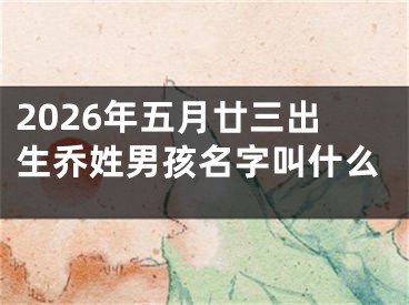 2026年五月廿三出生乔姓男孩名字叫什么
