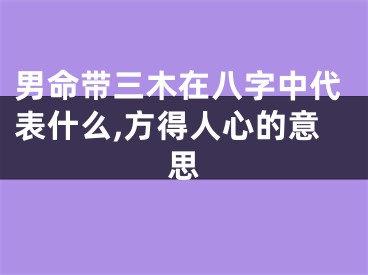 男命带三木在八字中代表什么,方得人心的意思