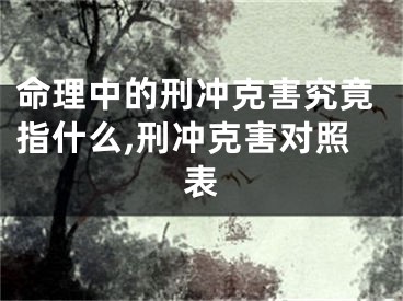 命理中的刑冲克害究竟指什么,刑冲克害对照表
