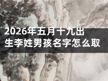 2026年五月十九出生李姓男孩名字怎么取