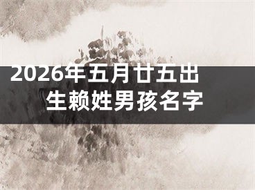 2026年五月廿五出生赖姓男孩名字